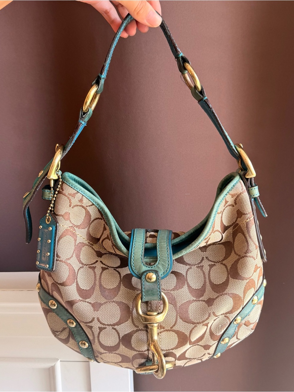 Rare Vintage Coach Jackie monogram hobo bag